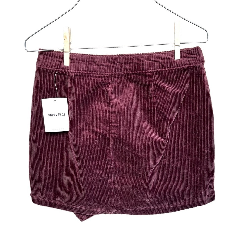 Forever 21 Wrap Corduroy Skirt Size Large Deep Purple - Picture 4 of 4